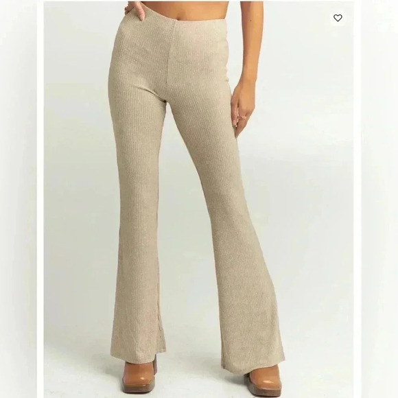 Sky & Sparrow Rib Cozy Flare Pull-on Pants Small - Picture 1 of 11